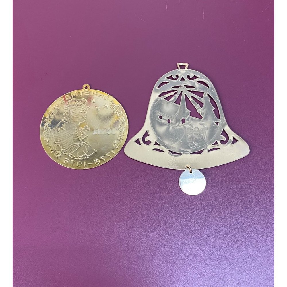 Vintage Brass Tone Vernon Lillikins Ornaments Name Donna 1976 1978